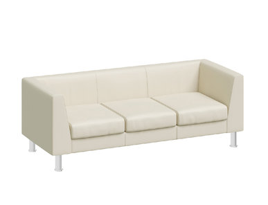 Дизайнерский диван Eva 3-местный бежевая кожа от дизайнерской студии Profoffice