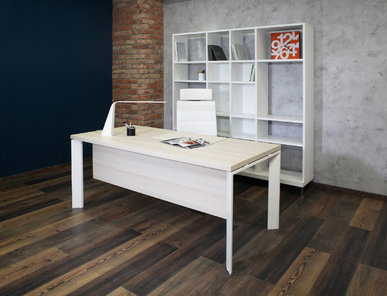 Офисный стол Fermo Light 160 см белые опоры от дизайнерской студии Profoffice