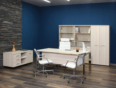 Офисный стол Fermo Light 200 см хромированные опоры от дизайнерской студии Profoffice