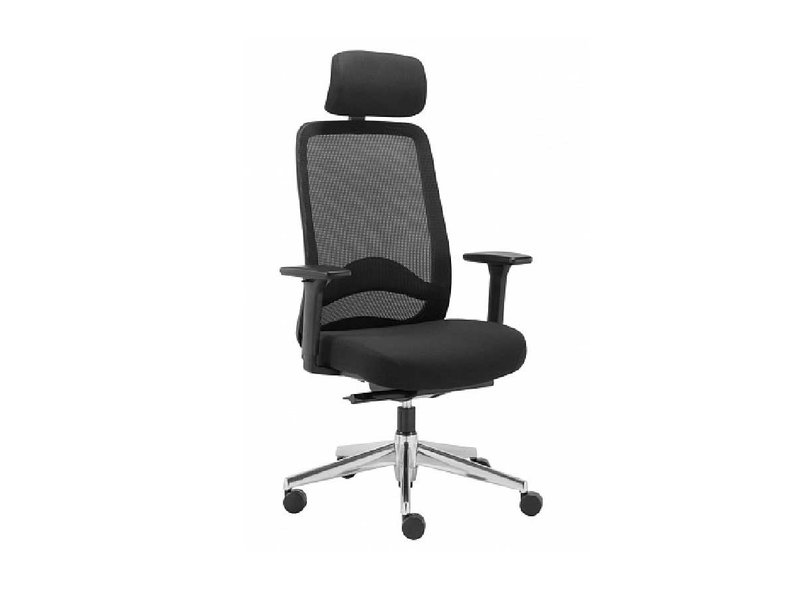 Кресло для руководителя Carot AS Plus с подголовником черное, алюминий от дизайнерской студии Profoffice