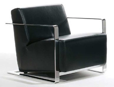 Кресло VIESTE черная кожа от дизайнерской студии Profoffice
