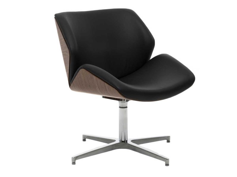 Кресло для переговорных Charm Wood Lounge черное/орех от дизайнерской студии Profoffice
