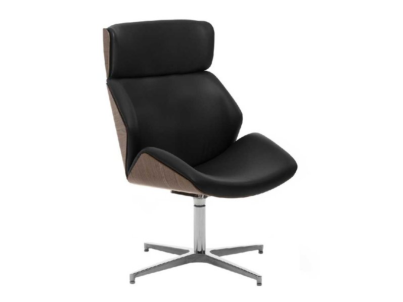 Кресло для переговорных Charm High Wood Lounge черное/орех от дизайнерской студии Profoffice
