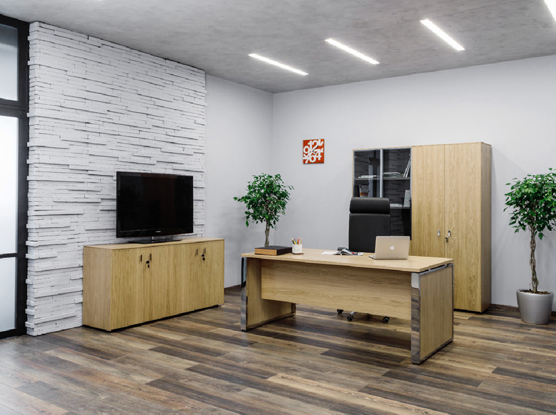 Офисный шкаф Exe четырехдверный (Дуб Флоре) фабрики Modern Design