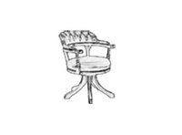 Кресло вращающееся для стола письменного, кожа VERDE