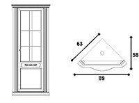 Угловая витрина (стенка: ткань), правая