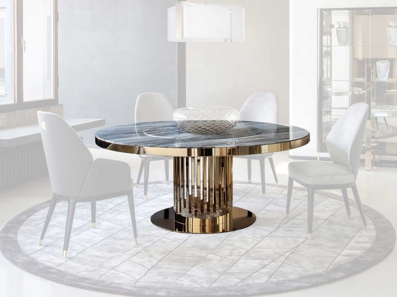 Итальянский круглый стол с мраморной столешницей CHARISMA фабрики GIORGIO COLLECTION