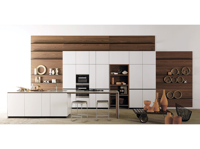 Итальянская кухня Forma Mentis Laccato Opaco Bianco Ghiaccio фабрики VALCUCINE