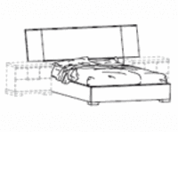 Двуспальная кровать с белой вставкой